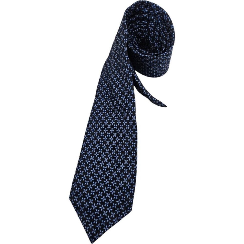 BARBA 7FOLD Blue Floral Silk Tie HANDMADE ITALY 60"/ 3.7" NWOT